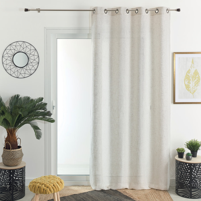 Rideau en poly-lin à oeillet - Naturel