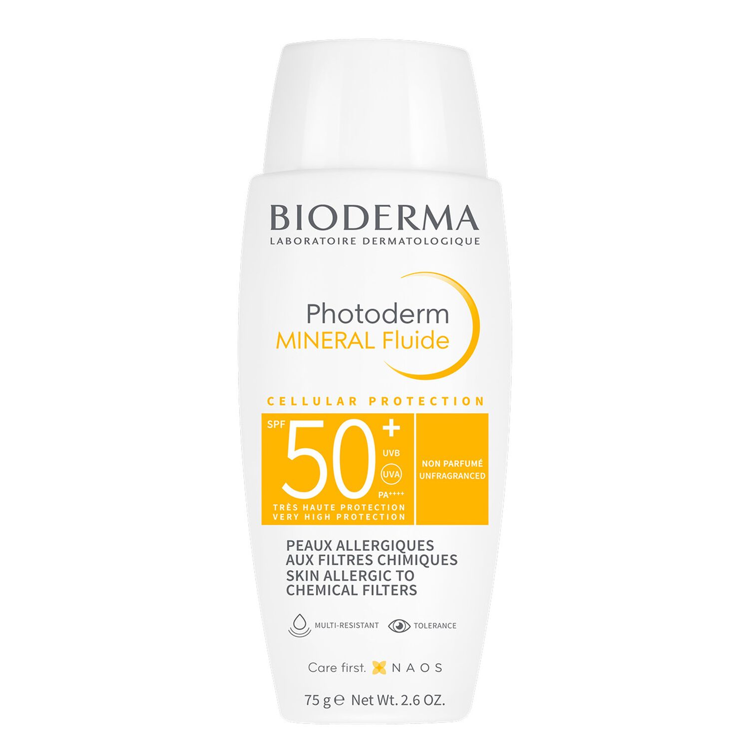 Photoderm Mineral - Fluide Pour Peaux Allergiques aux Filtres Chimiques - SPF50+ 75G