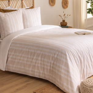 Parure de lit Isao coton blanc jaune 240x220cm