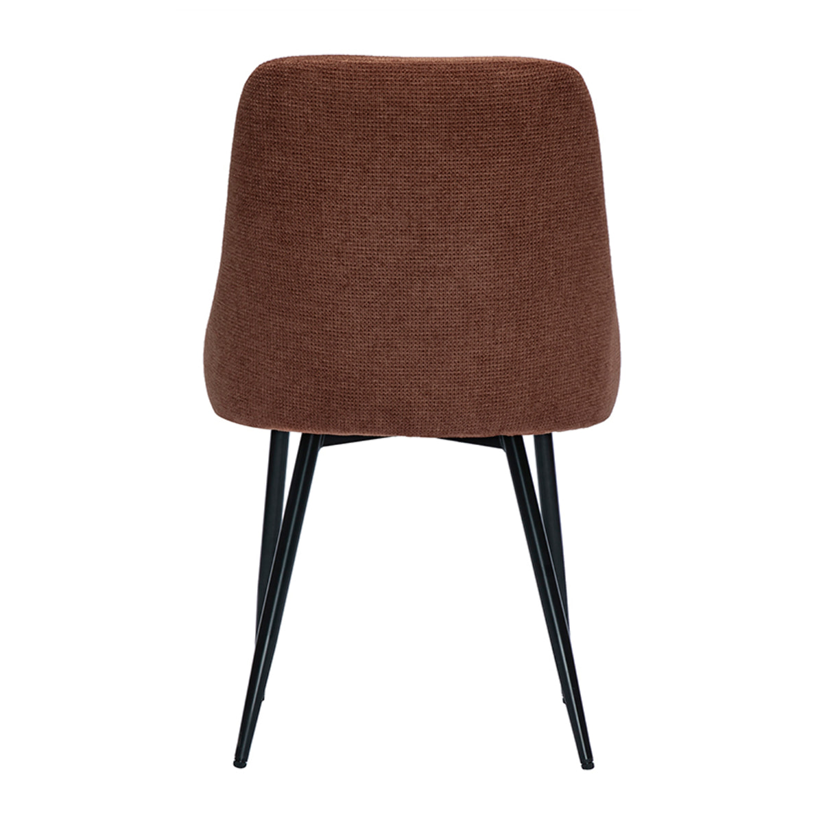 Chaises en tissu chenille terre brûlée et métal noir (lot de 2) HASTA