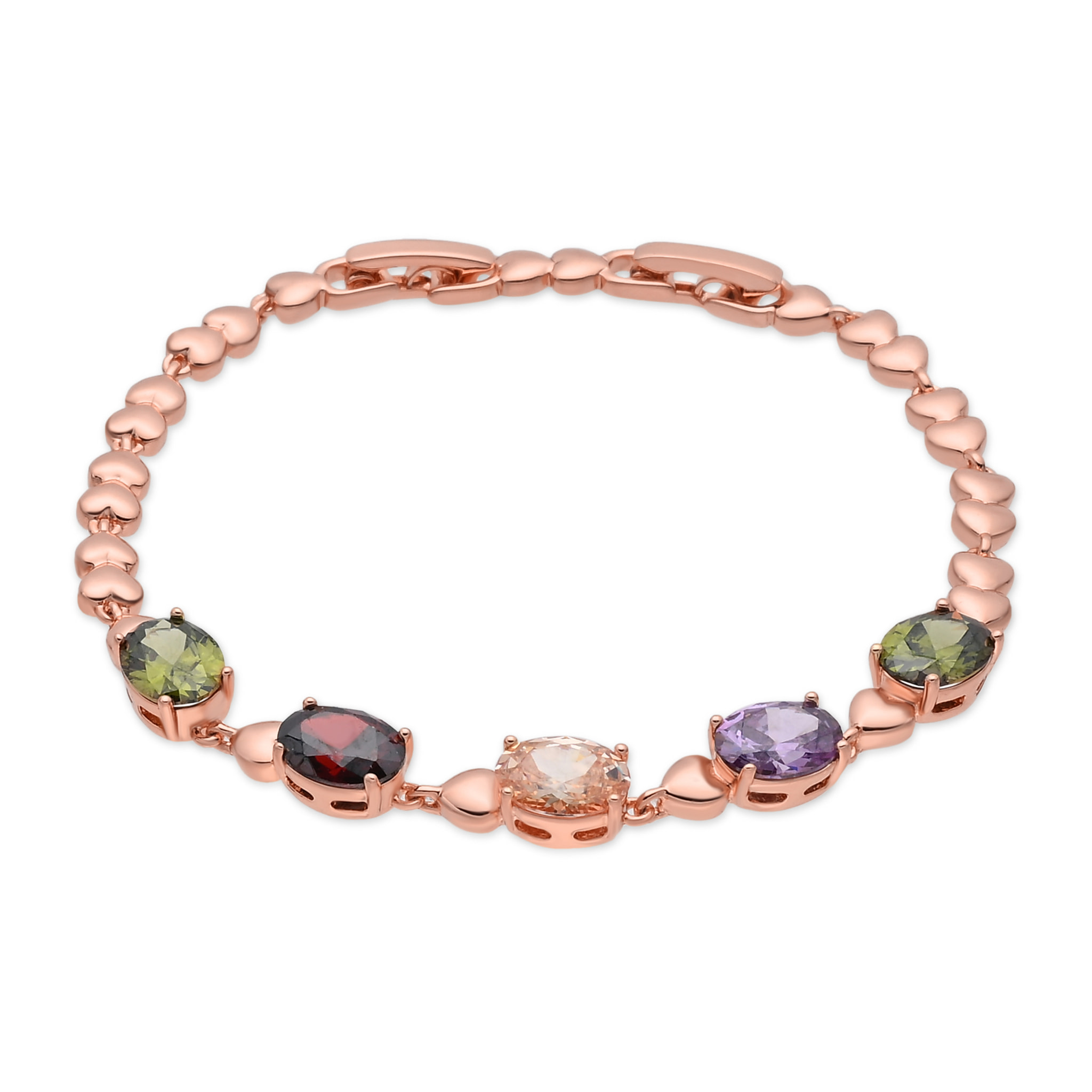 Pulsera Ezaa acabado oro rosa 18k