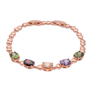 Pulsera Ezaa acabado oro rosa 18k