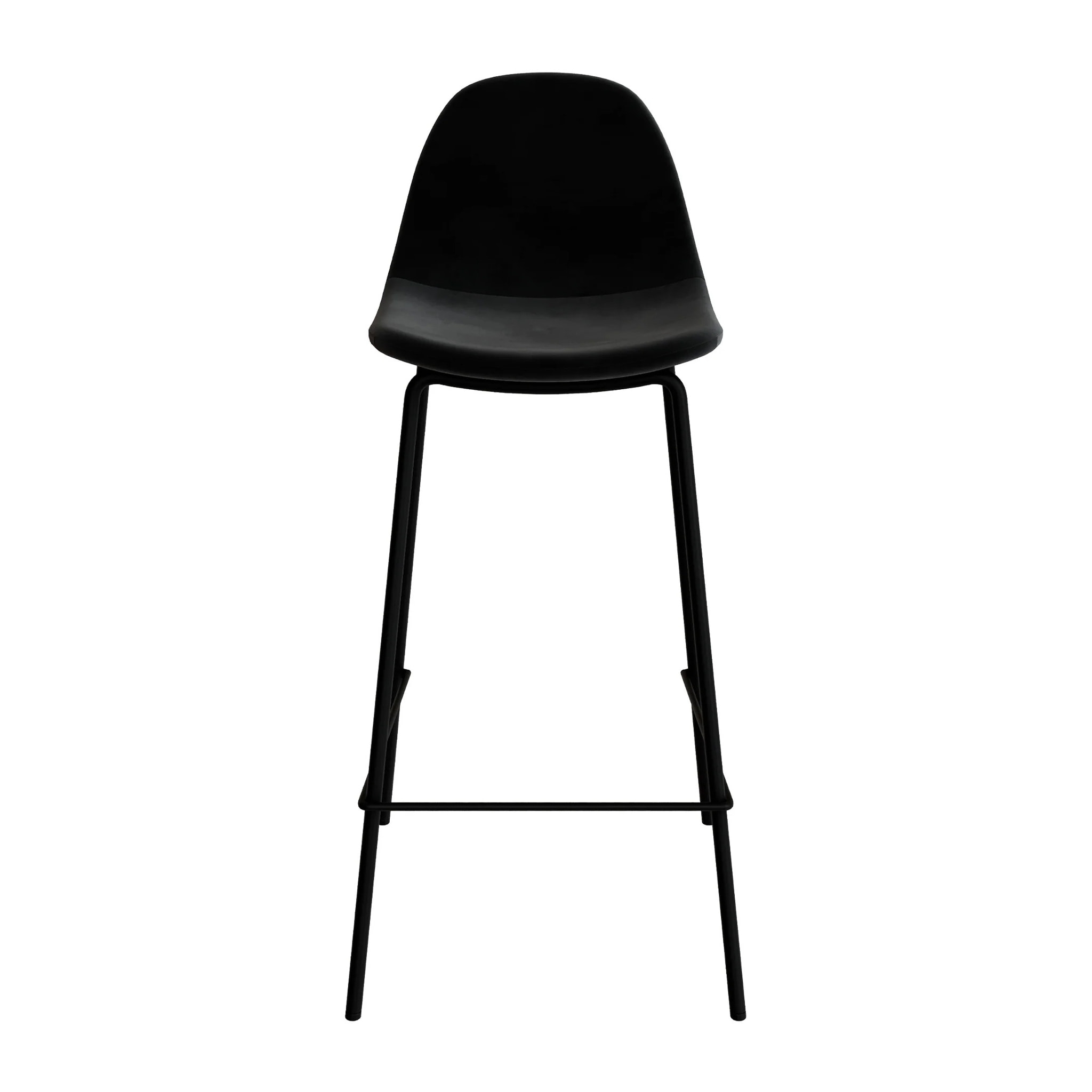 Lot de 2 chaises pour îlot central 65 cm en velours noir - Henrik