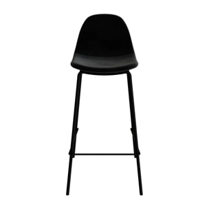 Lot de 2 chaises pour îlot central 65 cm en velours noir - Henrik