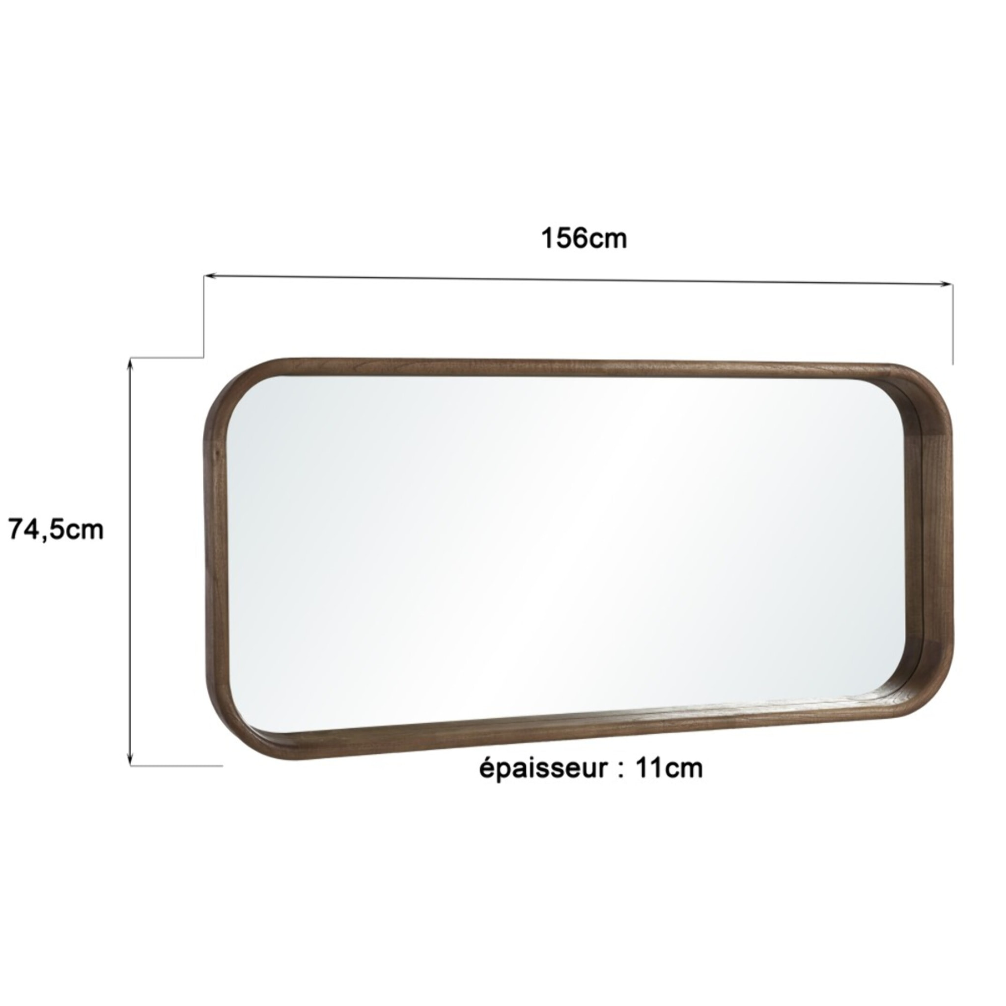 ROMY - Miroir en bois de mindi