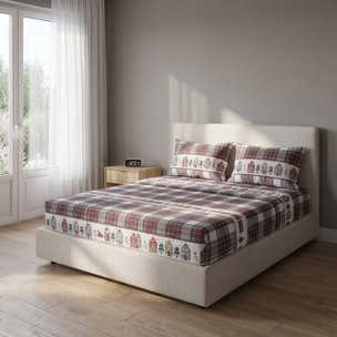 Completo lenzuola matrimoniale in cotone morbido e traspirante, set letto confortevole per uso quotidiano, lenzuolo sotto con angoli elasticizzati e sopra rifinito, resistente ai lavaggi e durevole, ideale per ogni stagione, comfort naturale e praticità
