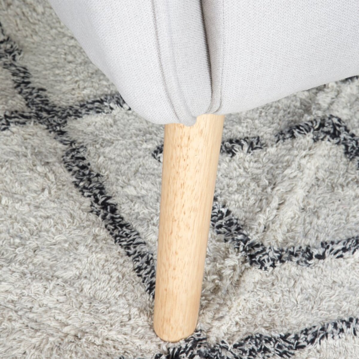 Fauteuil Visby -tissu et bois-couleur beige 88 x 100 x 78 cm