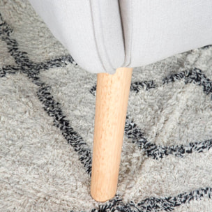 Fauteuil Visby -tissu et bois-couleur beige 88 x 100 x 78 cm