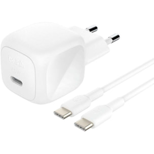 Chargeur BELKIN 45W USB POwer delivery & 1M C-C blanc