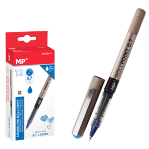 PACK 12 PENNE A INCHIOSTRO LIQUIDO A PUNTA SFERICA BLU