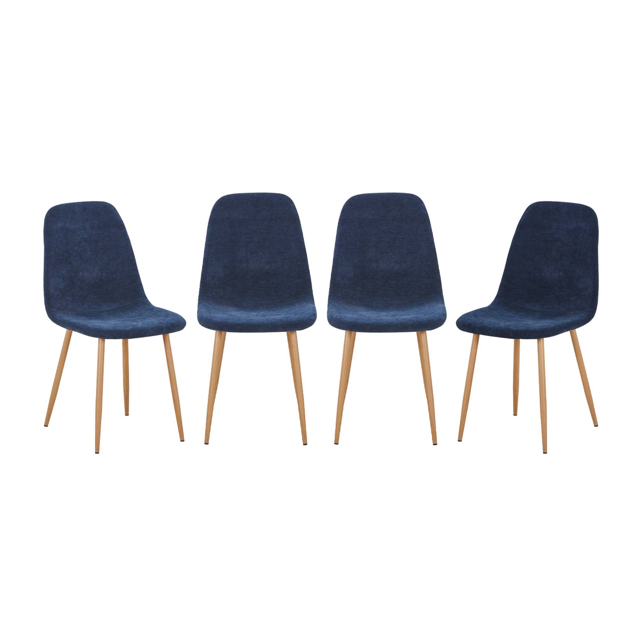 Chaise décor bois et tissu (lot de 4) VERA