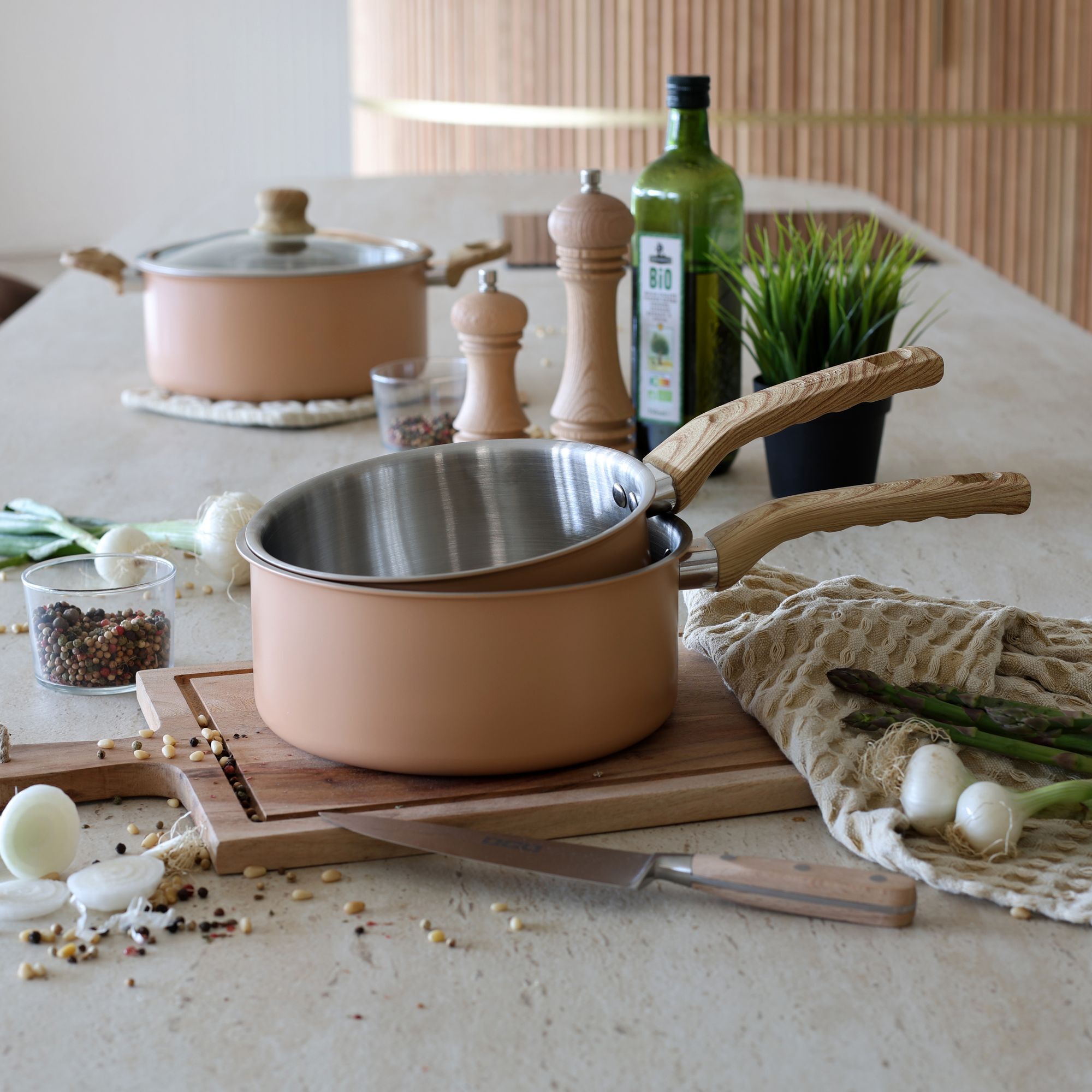 Lot de 3 casseroles en acier inoxydable - tous feux EASYNOX