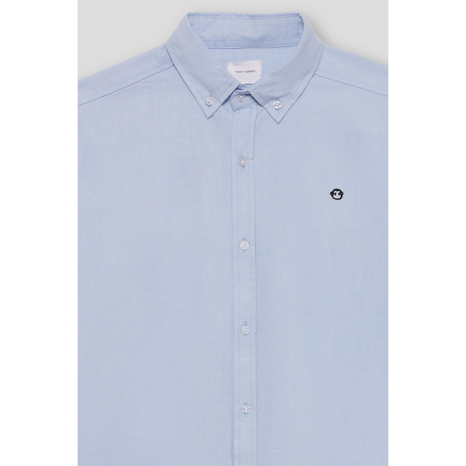 Polo Niño Manga Larga de Punto Camisa 100 % Algodón Color Blanco, Cuello Button-Down, Botones Frontales, Logo Bordado | Color: Celeste | Street Monkey