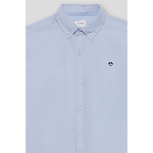 Polo Niño Manga Larga de Punto Camisa 100 % Algodón Color Blanco, Cuello Button-Down, Botones Frontales, Logo Bordado | Color: Celeste | Street Monkey