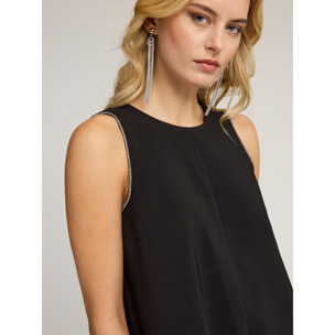 Motivi - Vestido acampanado sin mangas - Negro