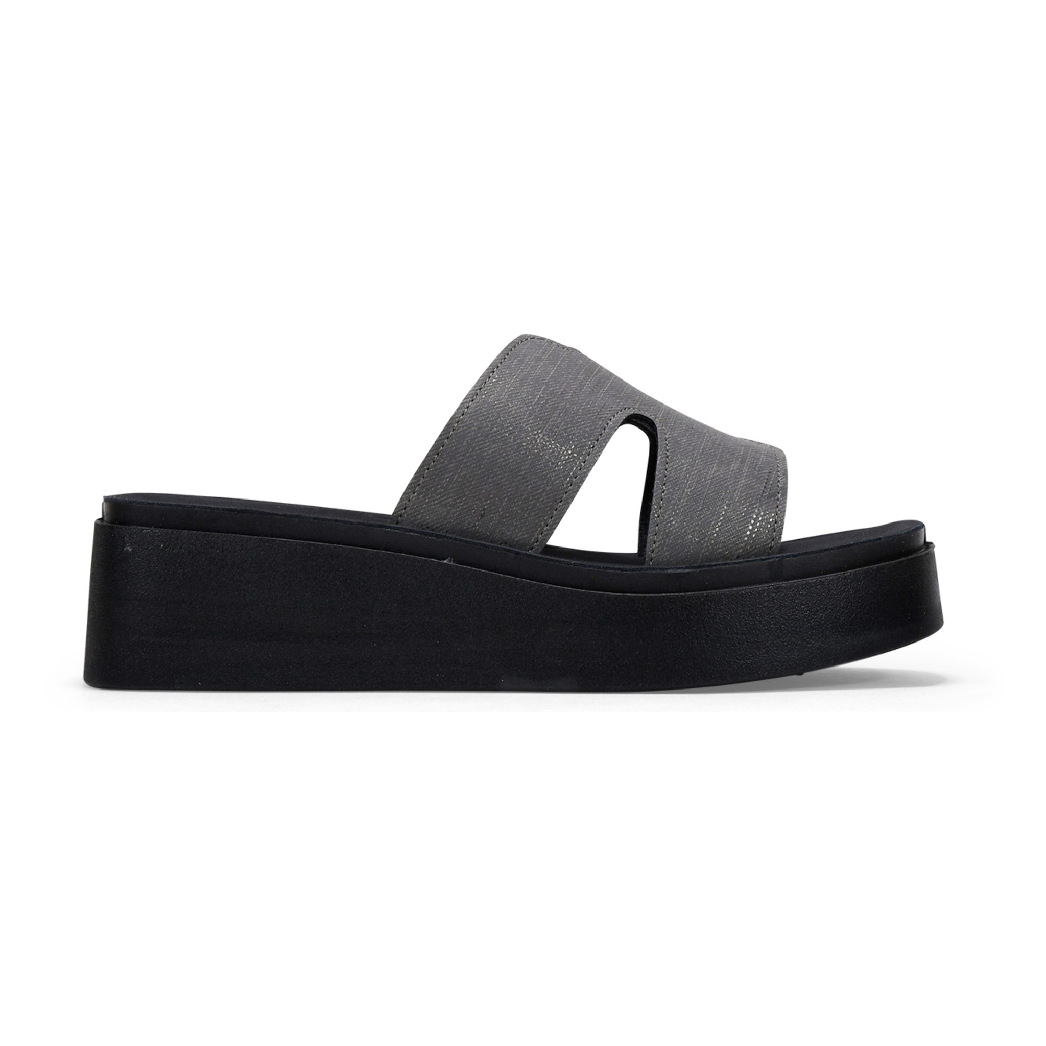 Sandalias plataforma negras con brillo