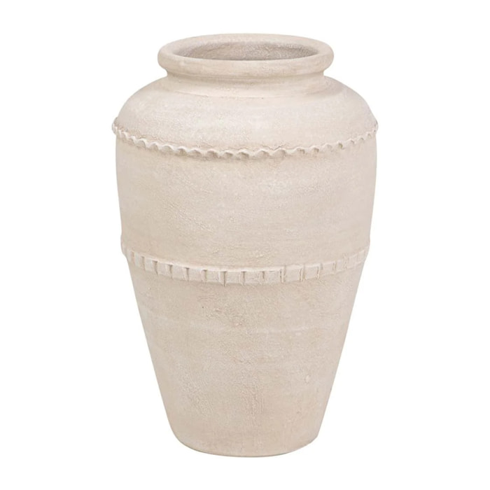 Florero Ceramica Beige 24x24x40 Cm