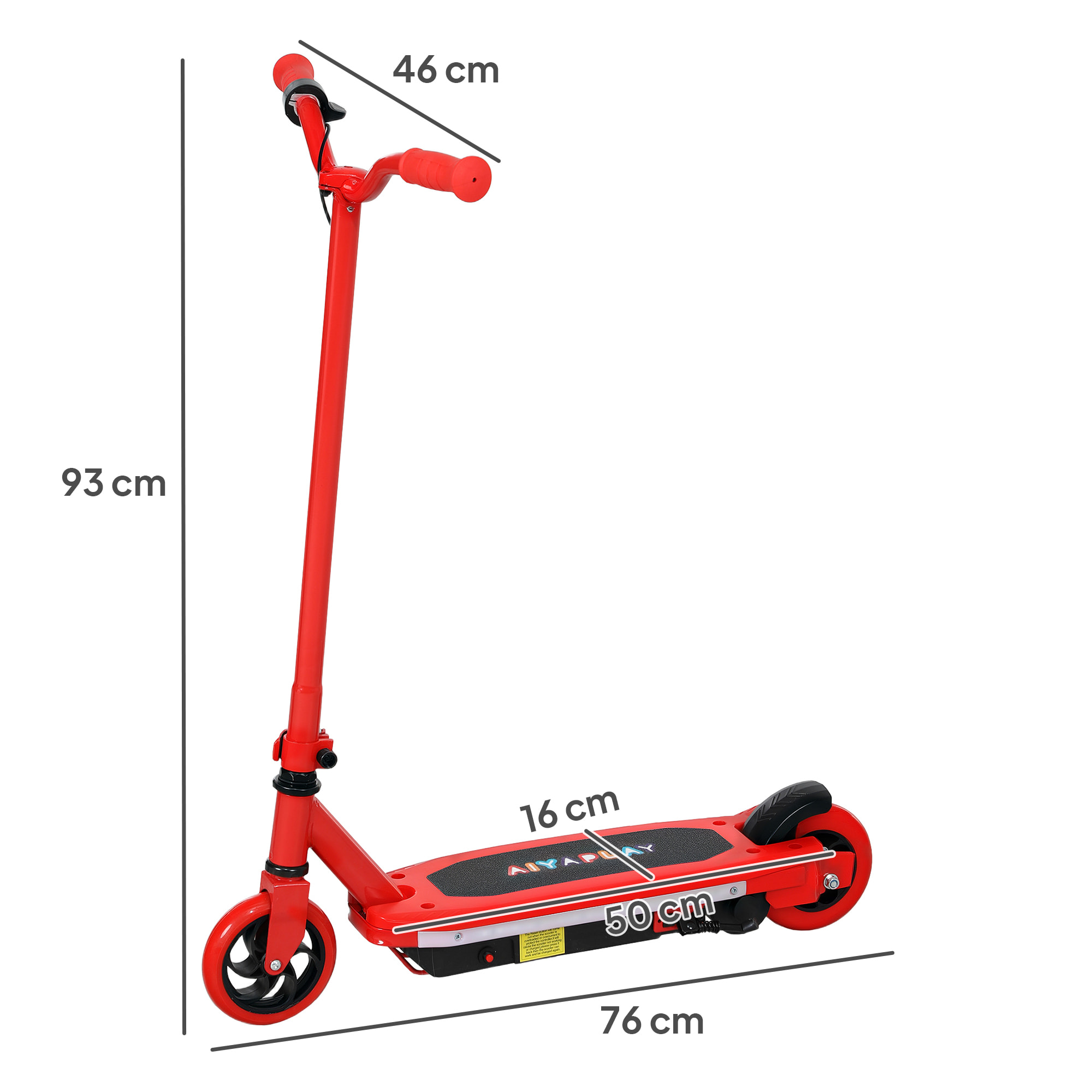 Patinete Eléctrico para Niños de 6-14 Años Patín Eléctrico Max. 10 km/h Motor 80 W Autonomía Máxima 8 km Patinete Eléctrico Infantil con Luces LED Freno Posterior Rojo