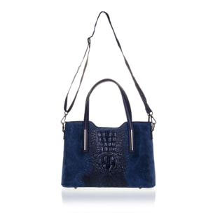 Fiesole Bolso tote Mujer.Piel auténtica Gamuza Grabado Cocodrilo