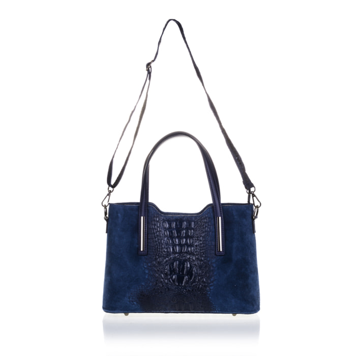 Fiesole Bolso tote Mujer.Piel auténtica Gamuza Grabado Cocodrilo