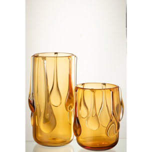 J-Line Vase Drippy Verre Ambre Large