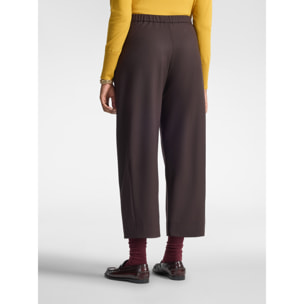 Elena Mirò - Pantaloni cropped in flanella - Marrone