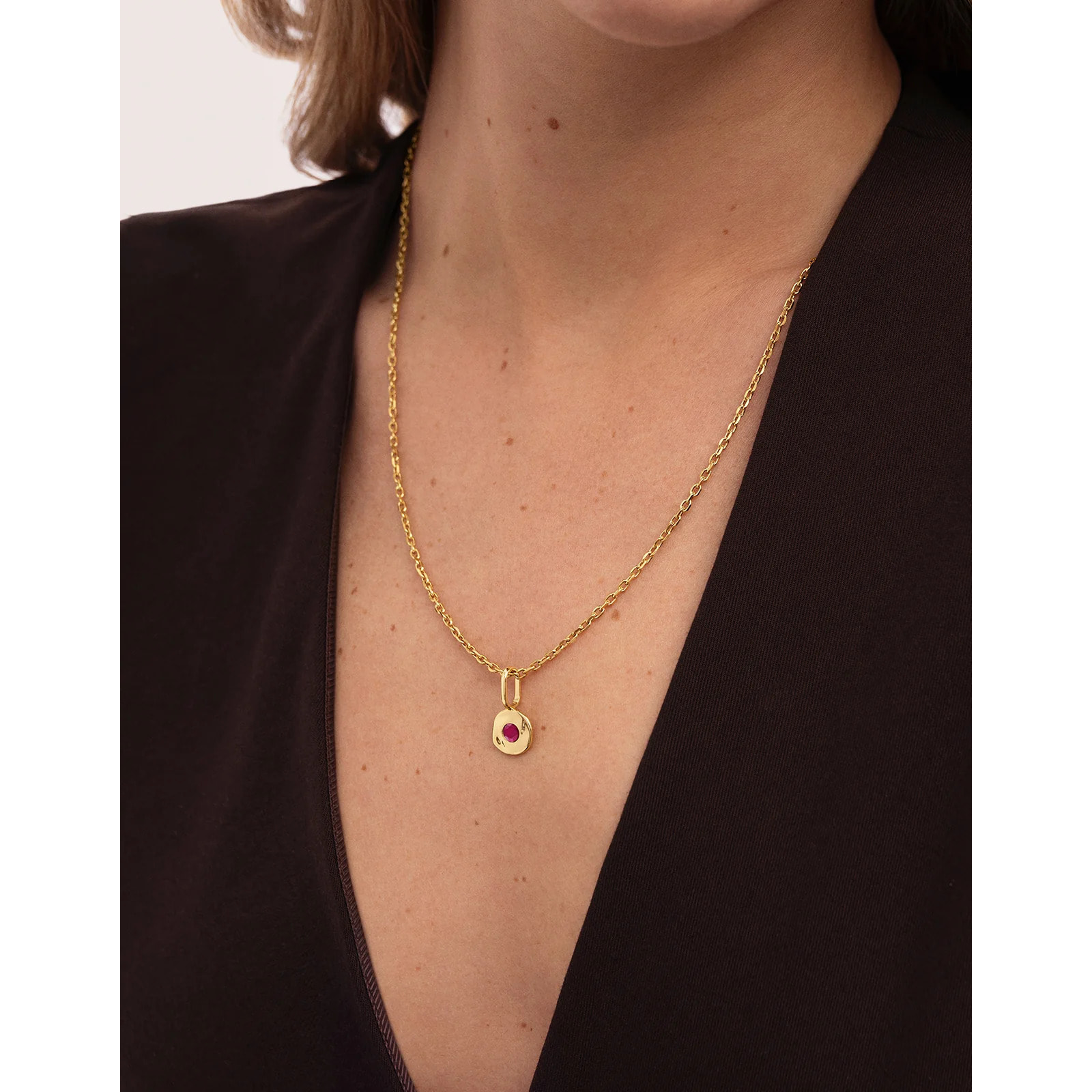 Charm Mini Birthstone Plata Baño Oro