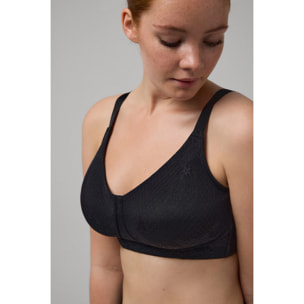 Reggiseno minimizer senza imbottitura con ferretto e pizzo nero, coppe C, D ed E