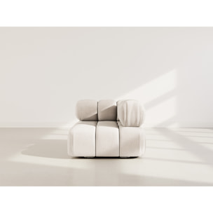 Ruby - module d'assise d'angle droit en velours texturé - Beige