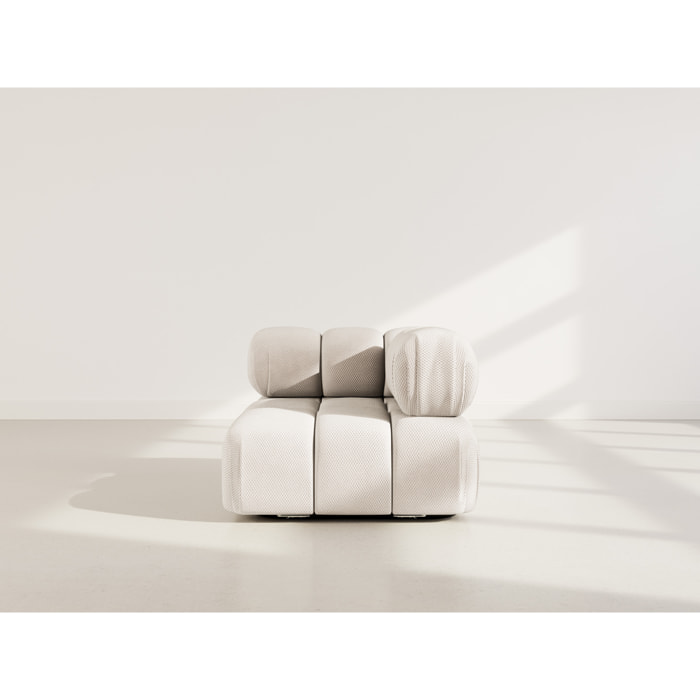 Ruby - module d'assise d'angle droit en velours texturé - Beige