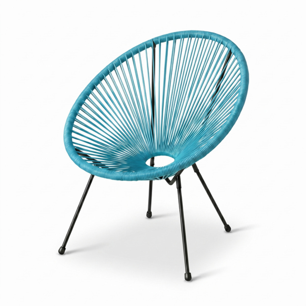 Sedia da giardino in acciaio e vimini sintetico multistring, poltrona outdoor design moderno, resistente a UV e acqua, antiruggine e facile da montare, seduta ergonomica e traspirante, ideale per balcone terrazzo e giardino