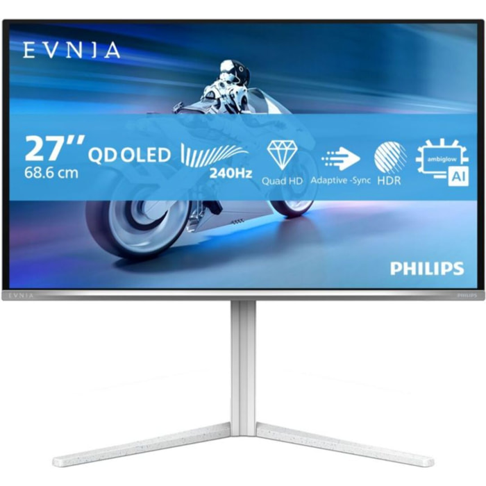 Ecran PC Gamer PHILIPS Evnia 27M2N6501L 27" QHD 240Hz QD-OLED HDR10 G-Sync Ambiglow
