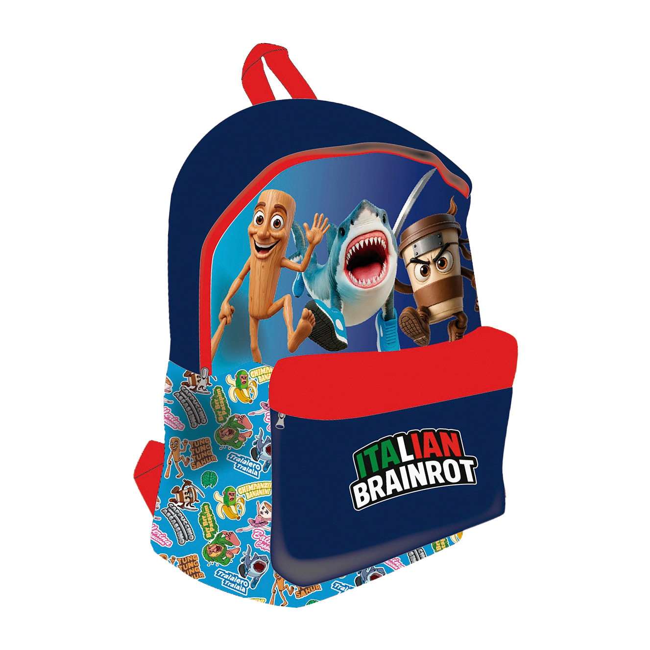 Mochila Americano Italian Brainrot. Schienale e spallacci regolabili e imbottiti.