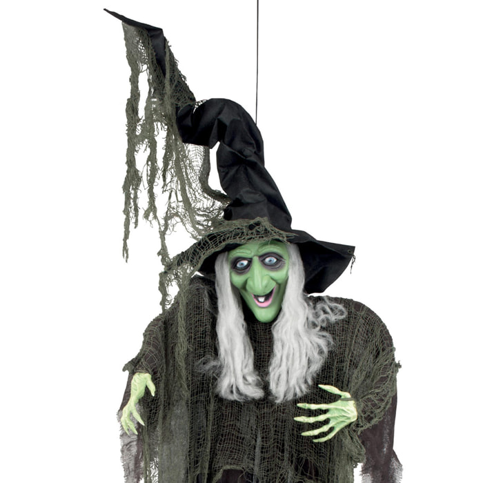 Strega Cattiva 190cm Decorazione Halloween Nero-Verde