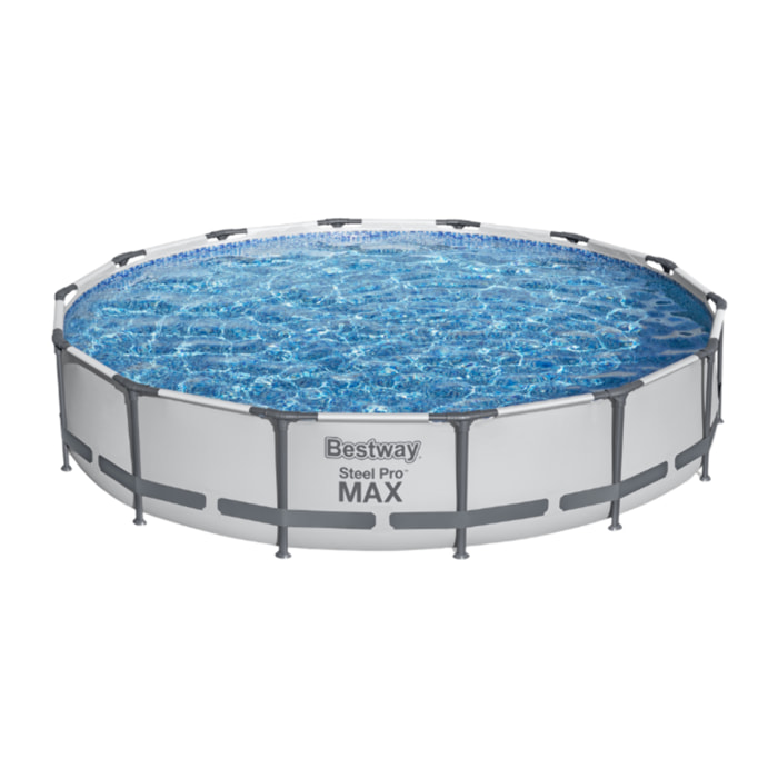 Bestway Piscine hors sol tubulaire ronde Bestway Steel Pro Max 427 x 84 cm gris clair