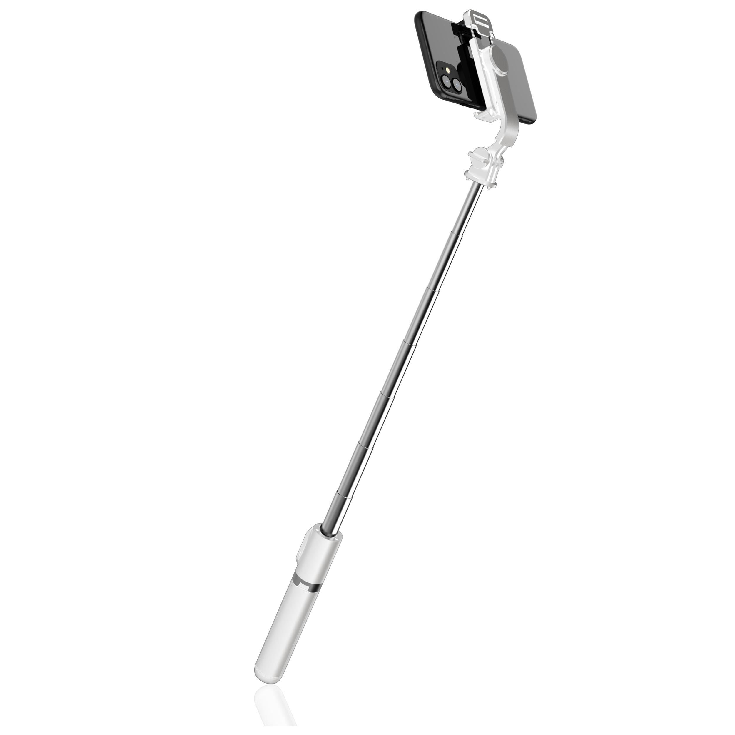 Palo selfie stick con trípode extensible y disparador remoto Bluetooth.