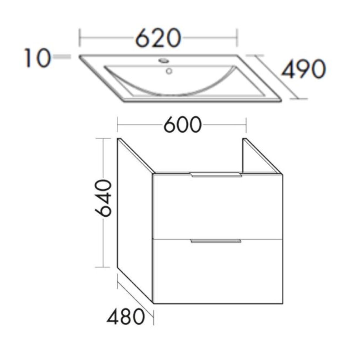 Meuble vasque 60 cm BURGBAD Olena chêne clair