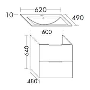 Meuble vasque 60 cm BURGBAD Olena chêne clair