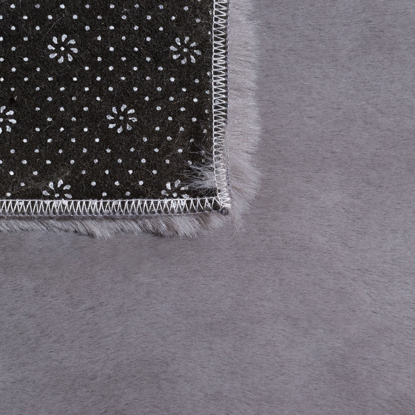 AVA - Tapis doux à poils longs lavable en machine - Anthracite