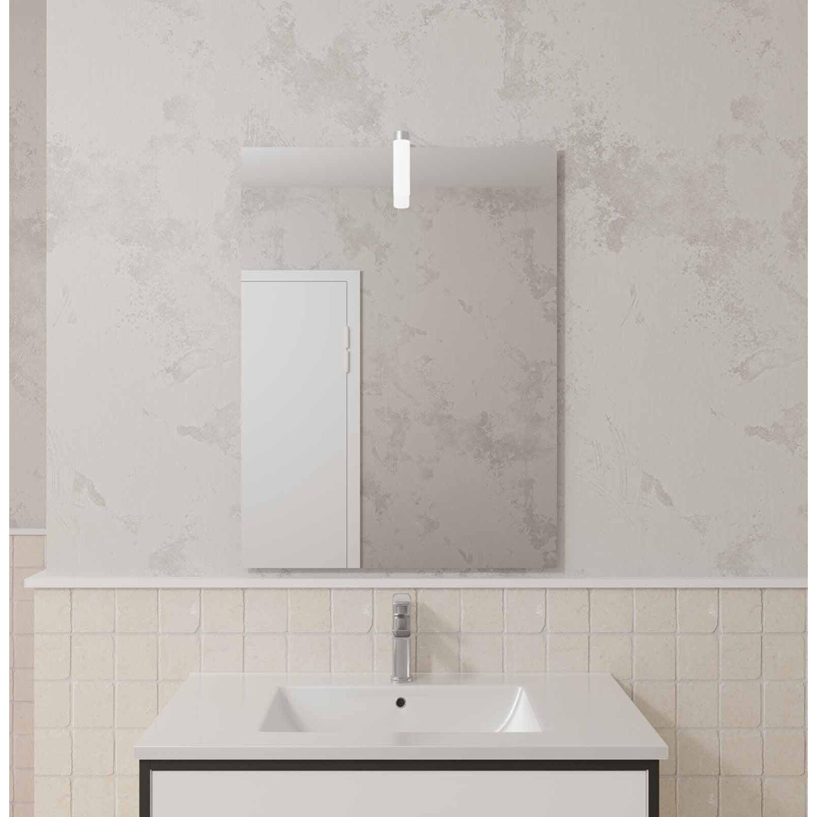 Miroir salle de bain DOT avec applique Led 80x60cm