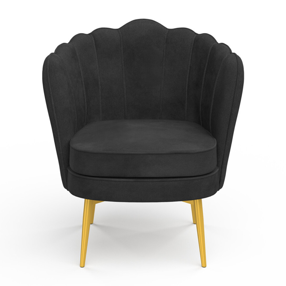 Fauteuil Arielle - Gris foncé / pied doré