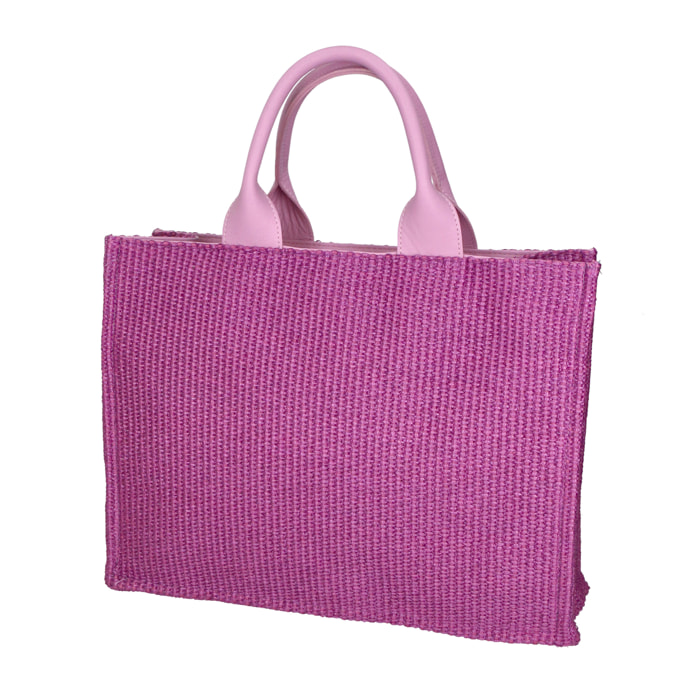 Borsa a mano  da donna Misto pelle e tessuto Made in Italy 31x41,5x15,5 cm