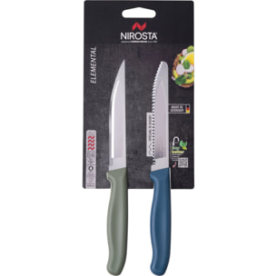 Set de 2 couteaux d’office et à petit déjeuner 22,5 cm Nirosta Elemental
