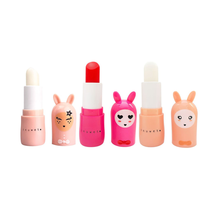 Bisou d'Amour - Coffret 3 Baumes à Lèvres Pêche Cerise et Vanille-Coco