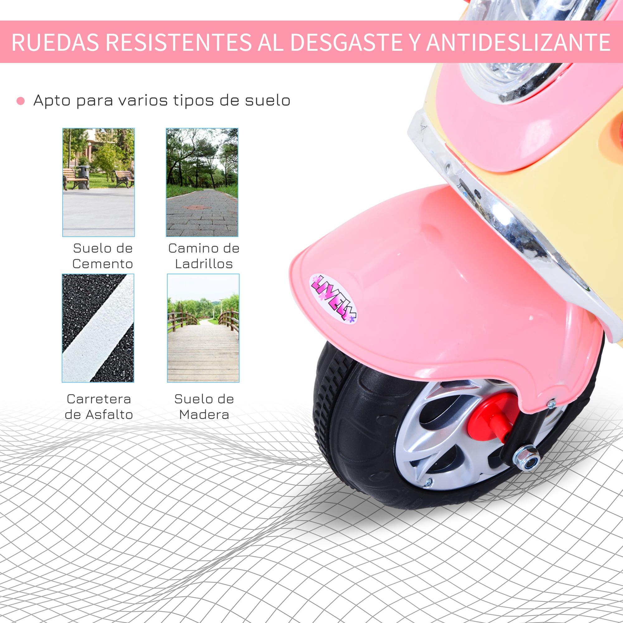 Moto Eléctrica Infantil Tipo Triciclo Rosa