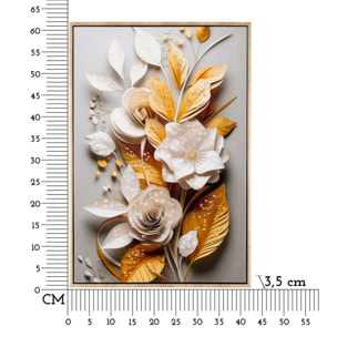 DIPINTO SU TELA LACCATO FLORA C/CORNICE CM 42X3,5X62