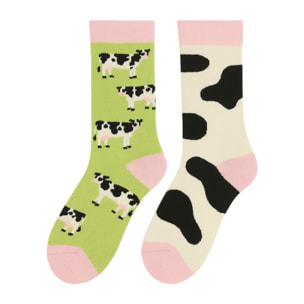 Calcetines Altos Divertidos Unisex con Dibujos de Vacas, Talla única 27-35