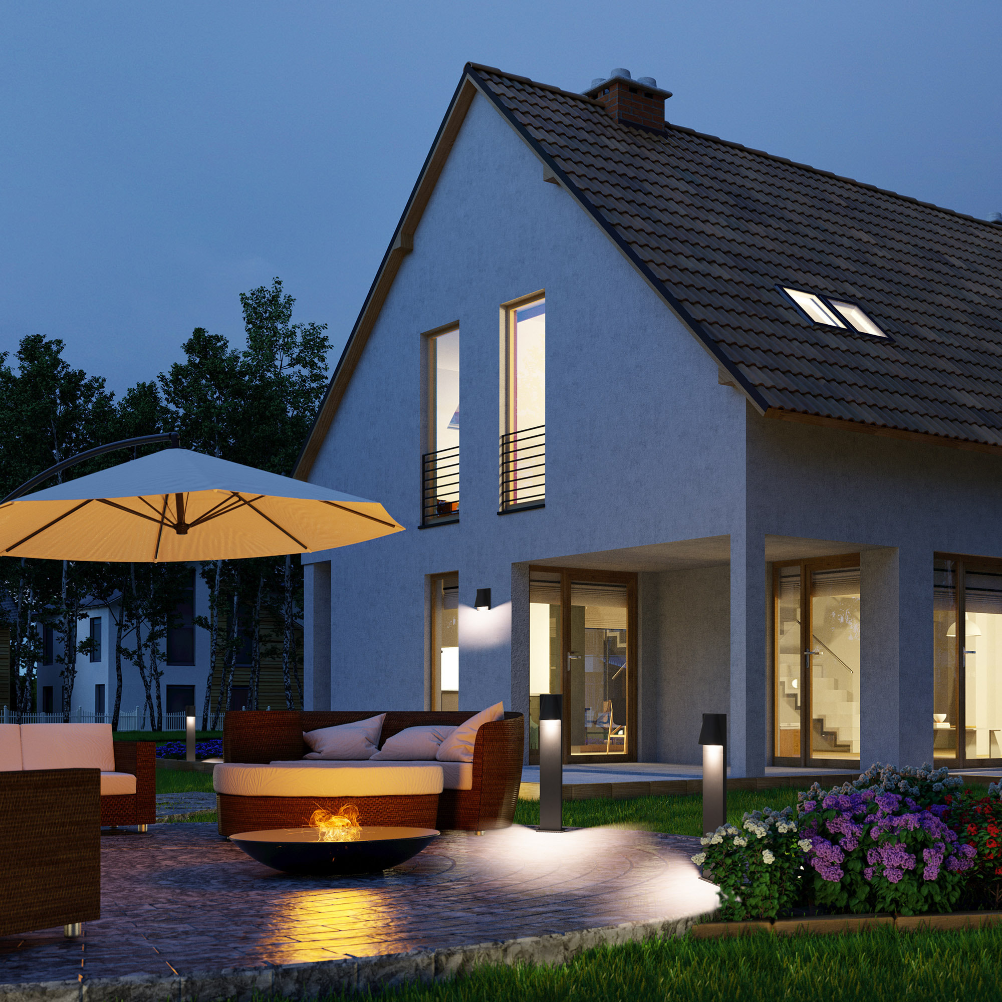 Forlight Kala - Aplique de Pared Exterior GU10. Resistente para Exteriores IP44. Ideal para Terrazas | Balcones | Jardines y Po