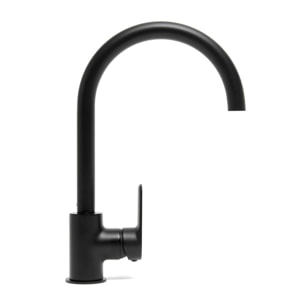 Robinet d'évier Swiss Aqua Technologies Mood avec bras tournant noir mat SATBSMOOD280KC