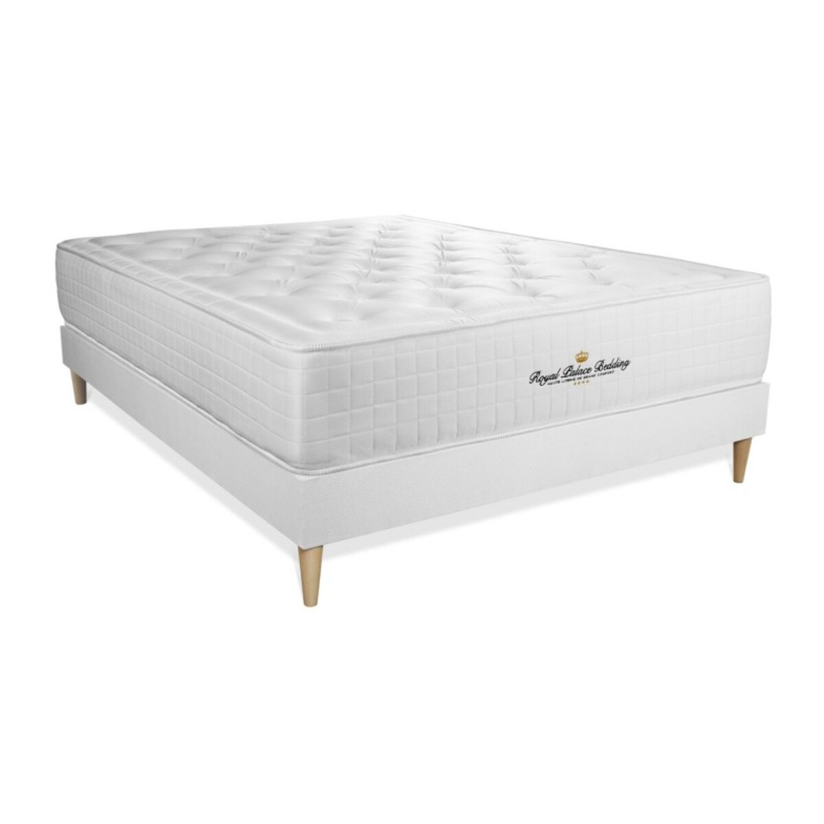 Ensemble matelas à mémoire de forme maxi épaisseur Buckingham sommier KIT blanc + Sommier tapissier en kit cm d'épaisseur - Matelas à Mémoire de forme de 30cm d'épaisseur